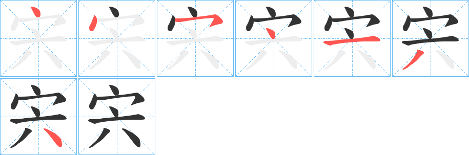 宍的筆順筆畫