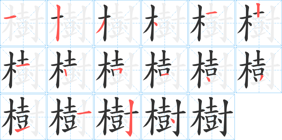 樹的筆順筆畫