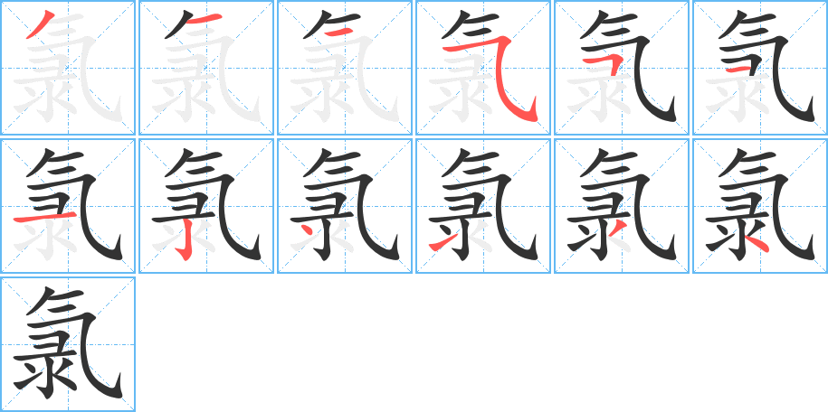 氯的筆順筆畫