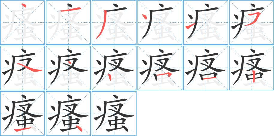 瘙的筆順筆畫