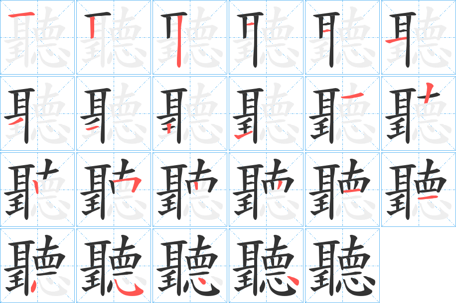 聽的筆順筆畫