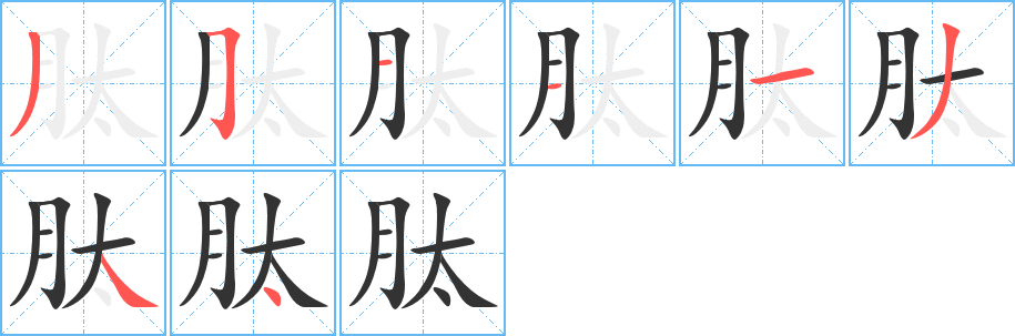 肽的筆順筆畫