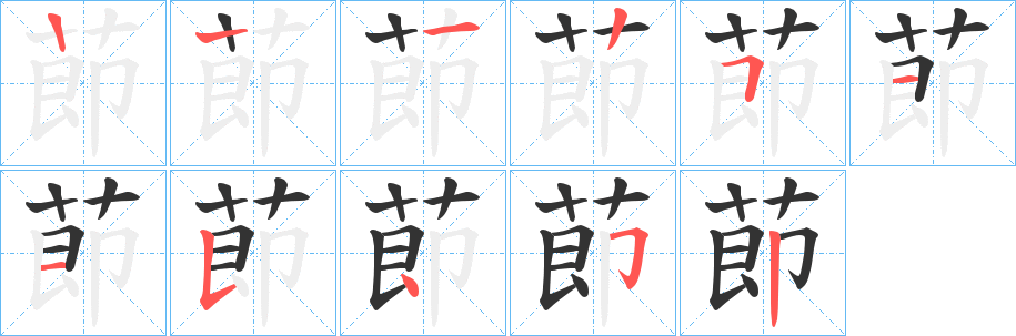 莭的筆順筆畫(huà)