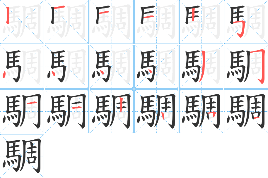 騆的筆順筆畫